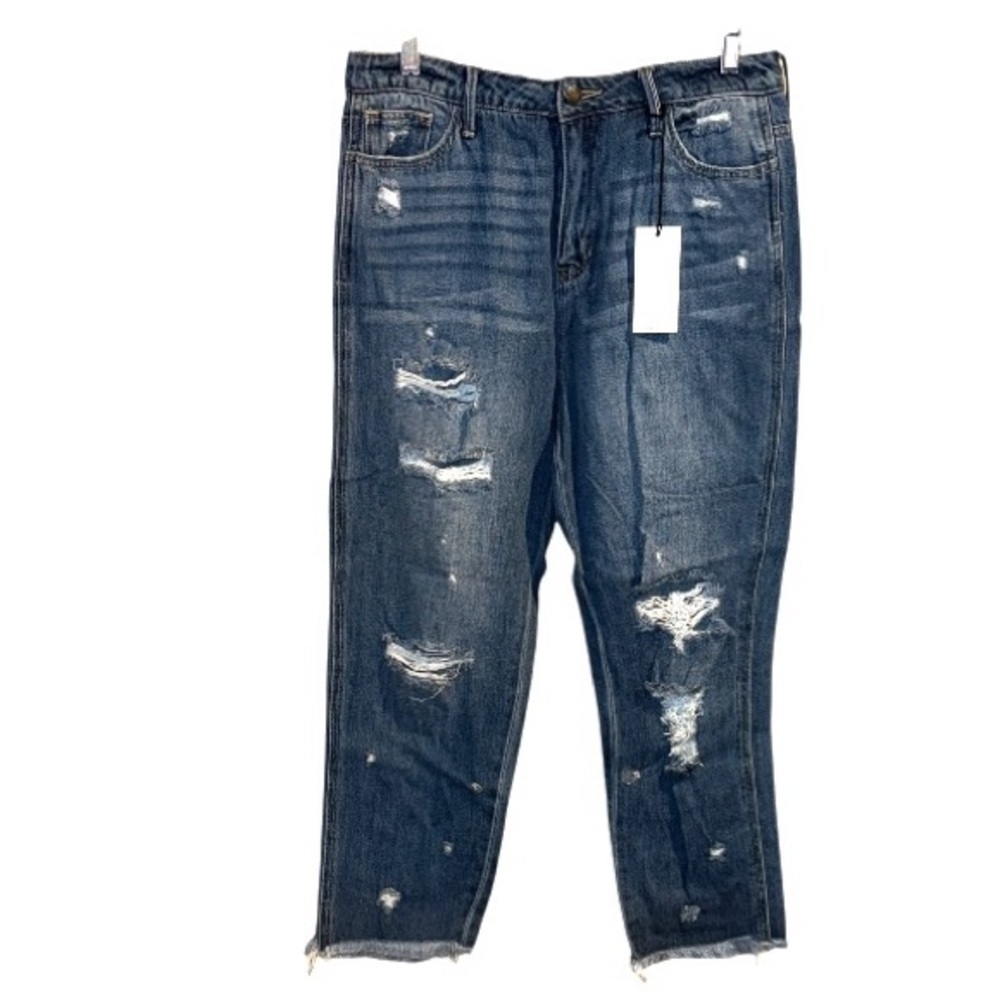 Jelly jeans distressed raw hem size 11 ankle NEW cotton